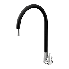 TORNEIRA COZINHA GALIFLEX PRETO E CROMADO PAREDE