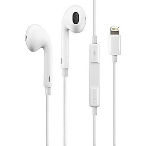 Fone de Ouvido Com Fio Lightning - Eletromex
