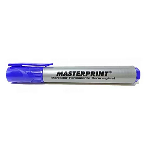 Marcador Permanente Recarregável Azul Masterprint