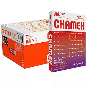 Papel A4 Sulfite 210mm x 297 mm Caixa C/ 10 Resmas Chamex