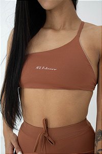 Top Um Ombro Aurora Marrom