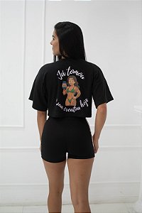 Camiseta Cropped Over (Preto)