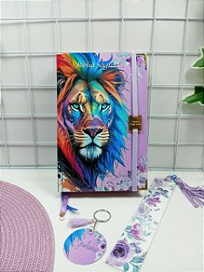 Bíblia Leão Color Floral Lilás