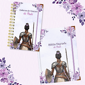 Kit Guerreira de Oração - Bíblia e Caderno Slim Lilás