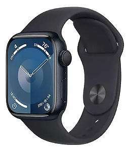 Apple Watch Series 9 GPS • Caixa meia-noite 45 mm Pulseira esportiva meia noite