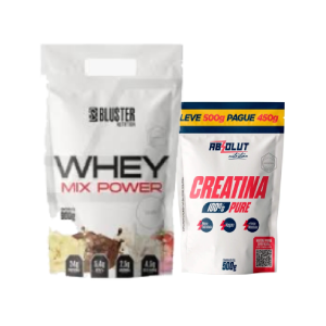 COMBO WHEY MIX POWER 900G + CREATINA 100% PURE 500G