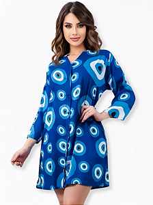Vestido Indiano Blusão Bata Boho Túnica Olho Grego Chalaróste MI100011
