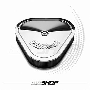 Filtro de Ar do Motor Triângular 2.5"Pol Cromado Universal Edelbrock Pro-Flo