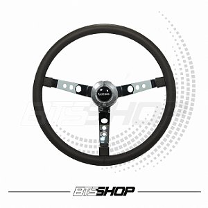 Volante Lotse Clássico Big Block Preto Com Haste Cromada 400mm