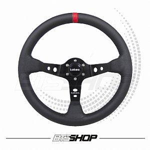 Volante Lotse DAK-CV Couro Preto Tarja Vermelha 350mm