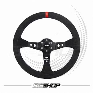 Volante Lotse DAK-PV Camurça Preto Tarja Vermelha 350mm