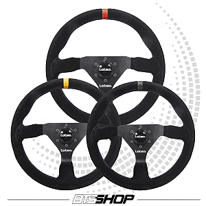 Volante GT330 Camurça Lotse Fita Amarela/Vermelha/Preta