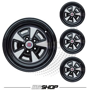 Jogo De Rodas Chevrolet Opala Ss 15x7-15x8 Preta
