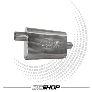 Abafador Inox 409 4 X9  Com Entrada E Saída De 2-1/2  Fosco