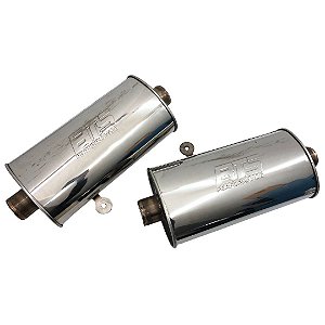 Par Abafadores BTS Oval Inox 304 Polido 400mm 2,5" P/ Landau