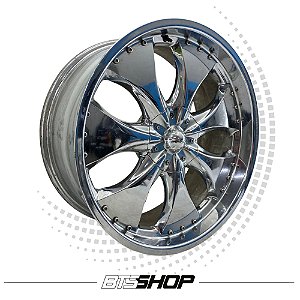 Roda Aro 22 Tala 9,5 5x120 5x114 OffSet12 Cromada (Jogo)