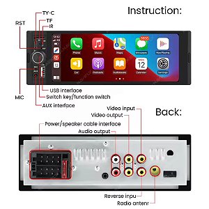 Multimídia Navifly OD8 6.86'' Mp5 AM/FM/USB/AUX/Bluetooth