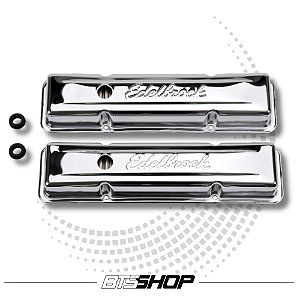 Tampa de Válvula V8 Edelbrock Chevy V8 350 ( Cromado)