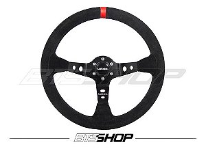 Volante Lotse Dak-Pv Camurça Preto Tarja Vermelha 350mm 90mm