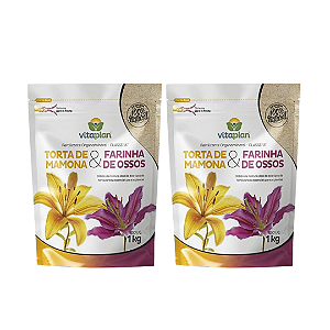Kit 2 Fertilizante Adubo Vitaplan Torta de Mamona + Farinha de Ossos - 1Kg