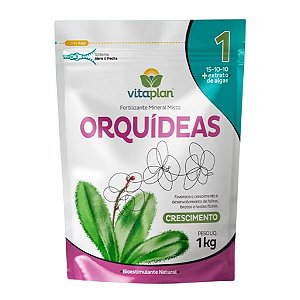 Fertilizante CRESCIMENTO das Orquídeas (1Kg) VITAPLAN NPK 15-10-10 Extrato de Algas