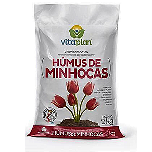 Fertilizante Adubo Húmus Minhoca Vitaplan 2kg Jardim Flores