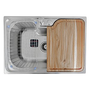 Cuba Gourmet Completa 600x420x210  Aço Inox 304 C/Tabua