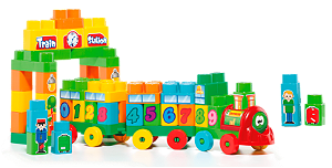Baby Land Trenzinho Didático Com Blocos Educativos 70 Peças