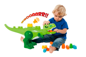 Blocos De Encaixe Baby Land Dino Jurassic- Cardoso Educativo