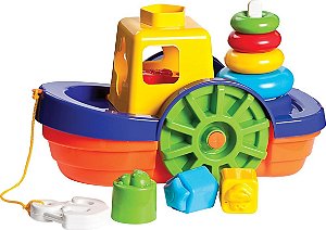 Barco Didático Brinquedo Educativo Mercotoys Encaixe Flutua
