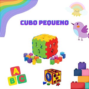 Cubo Didático Pequeno Educativo Pedagógico Encaixe