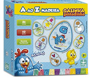 Jogo Educativo Alfabeto Didatico Madeira Galinha Pintadinha