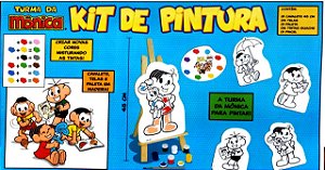 Kit Pintura Turma Da Monica C/ Mini Cavalete + Telas +Tintas