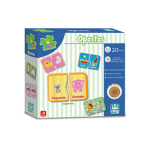 Jogo Educativo Encaixe Opostos Atividades - 20 Peças Madeira
