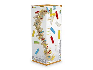 Jogo De Mesa Torre Equilibrio Cores  69 Peças Brinquedos 734