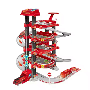Pista Electronic Parking Bombeiro Infantil Carrinhos Incluso
