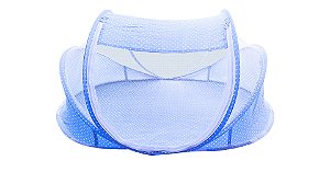 Cama Berço Mosquiteiro Dobrável Azul Conforto Bebe