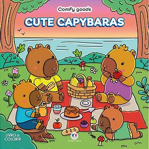Livro Infantil Colorir Cute Capybaras Imaginação Criança