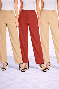 Calça Reta Willow Feminina de Alfaiataria Cintura Alta