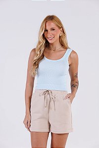 Regata Cropped Altura Cós Sem Costura Canelada