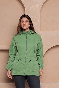 Jaqueta Parka Forrada com Capuz Removível Casaco Feminino
