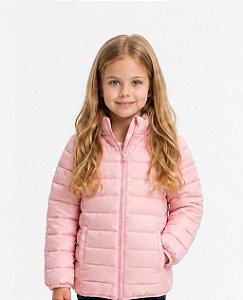 Jaqueta Puffer Infantil Juvenil Casaco Menina com Touca