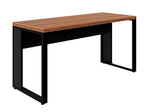 Mesa Retangular 40mm | 1200mm x 600mm| Pé Quadro- Nogal com Preto