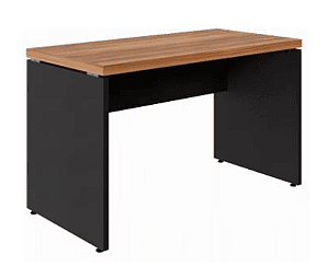 Mesa Retangular 40mm | 1500mm x 600mm| Pé Painel - Nogal com Preto
