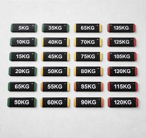 Adesivos de identificação de bateria de pesos 5kg