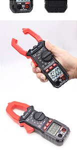 Sk213 medidor de braçadeira digital 600a ac dc corrente profissional amperímetro