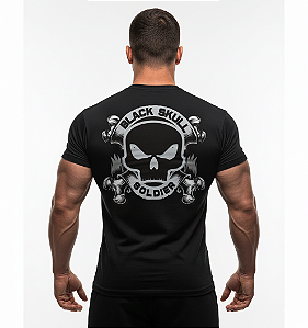Camiseta Black Skull Dry Fit Bones Uv Original Academia Gym