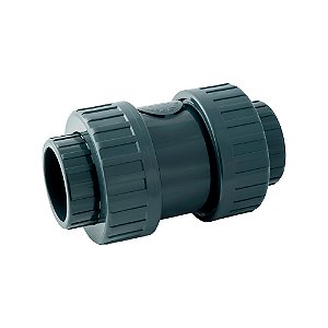 Valvula De Retenção PVC-U Dupla União - 2 1/2'' Rosca Femea