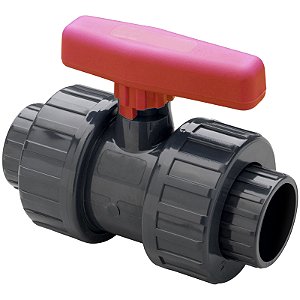 Válvula De Esfera PVC-U Dupla União F/F 1" PN16 - SCH80 Solda