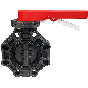 Válvula Borboleta PVC-U Industrial SCH80 PN10 D.110-4" c/ Alavanca EPDM Aqua Plastic